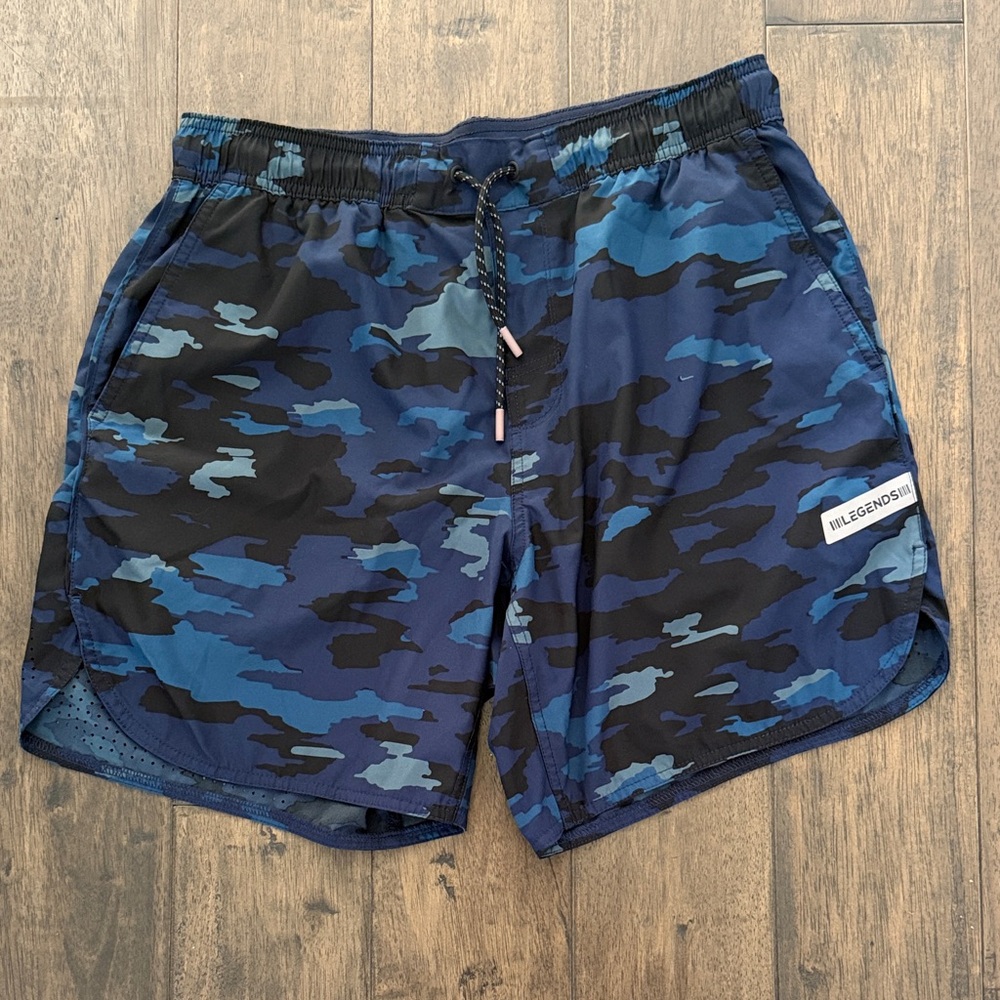 Legends Luka Shorts Men’s L Blue Camo 7” Inseam Unlined Athletic Training